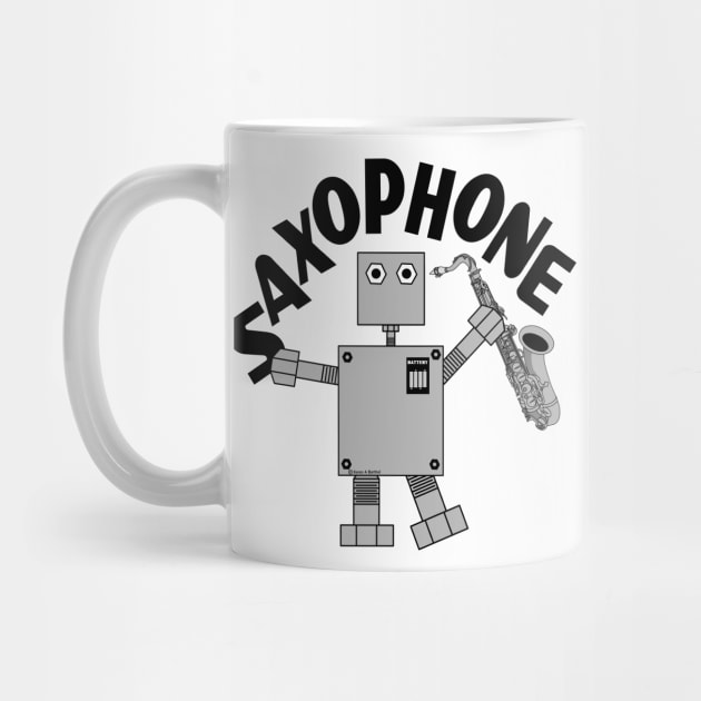Saxophone Robot Text by Barthol Graphics